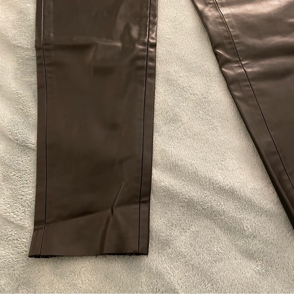 Zara Pants Vegan Leather Black High Waisted Side Zip Like New Size Medium - Picture 9 of 12